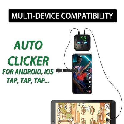 Automatic Clicker for iPhone iPad, Phone Screen Device Speed Clicker for Android IOS, Simulated Finger Continuous Clicking, Adjustable Auto Physical Tapper, Suitable for Games, Live Broadcasts, Reward Tasks（1 Second Fastest 50 Times）