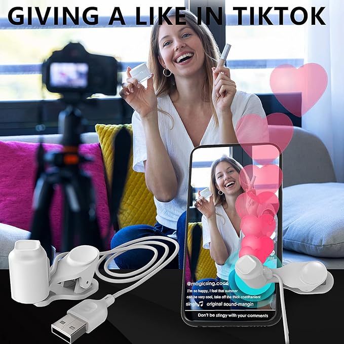 Auto clicker is suitable for mobile phone automatic screen tapper, simulates finger clicking USB simulator suitable for games, shopping, Tiktok gifting, lightning transactions, live broadcasts, reward tasks (White-X)
