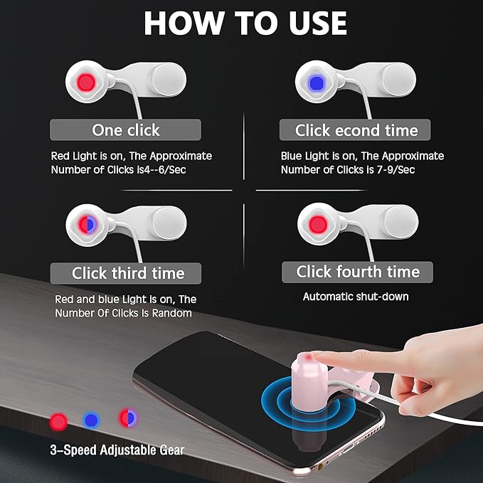 Auto clicker is suitable for mobile phone automatic screen tapper, simulates finger clicking USB simulator suitable for games, shopping, Tiktok gifting, lightning transactions, live broadcasts, reward tasks (White-X)
