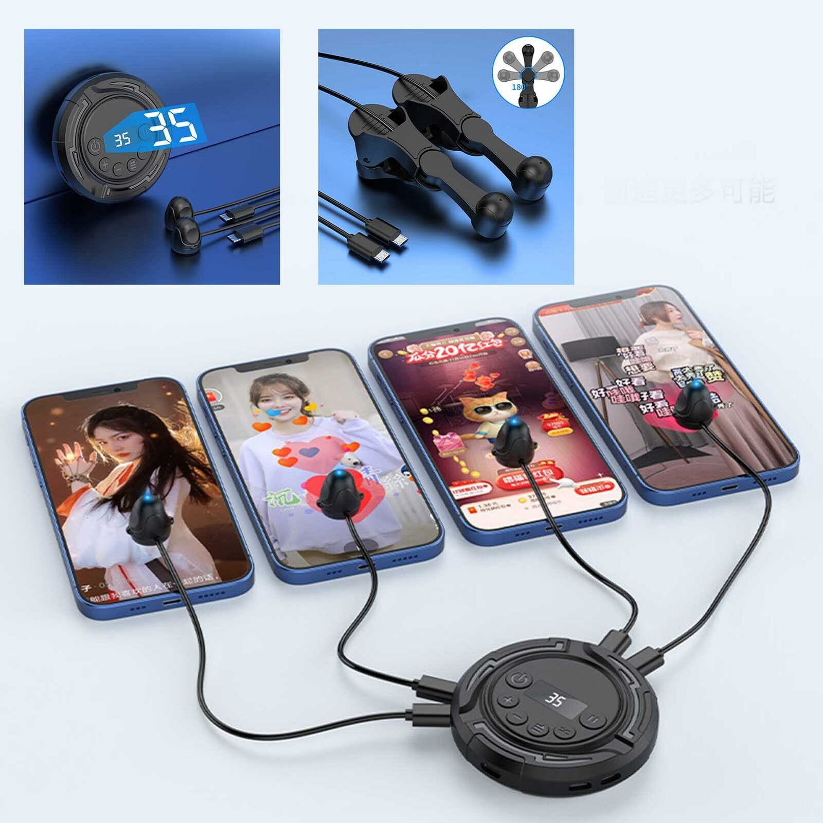 1-6 hands Phone Screen Auto Clicker for Android iOS Game Video Live Streaming