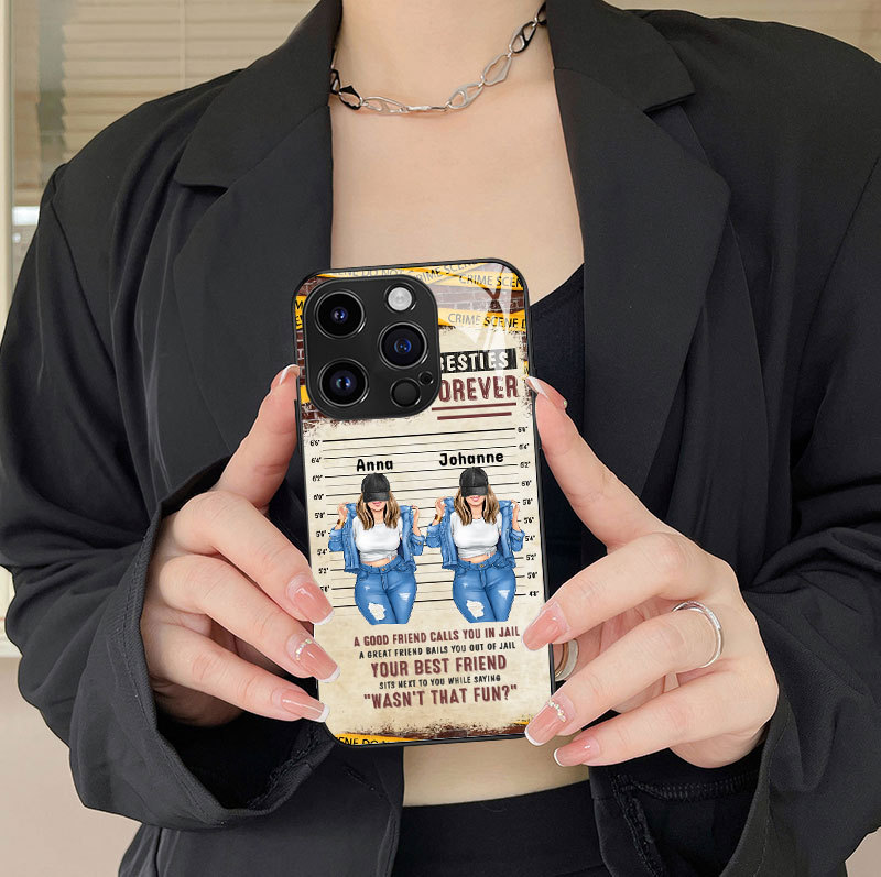 Maßgeschneiderte personalisierte Bestie Handyhüllen Geschenkideen für Besties Schwestern Girl’s Partner in Crime iPhone und Samsung Handyhüllen