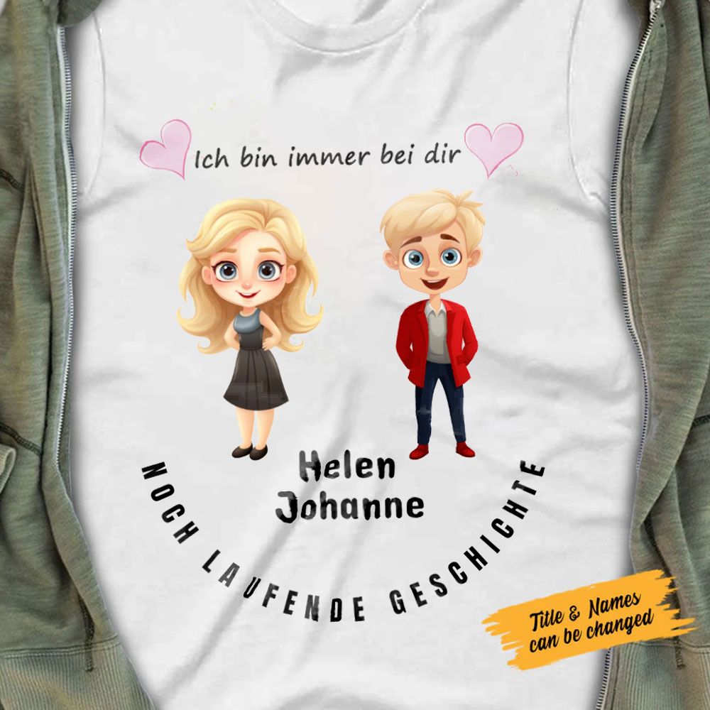 Maßgeschneidertes personalisiertes Paar Großeltern Jungen und Mädchen kurzärmeliges T-Shirt Valentinstagsgeschenk
