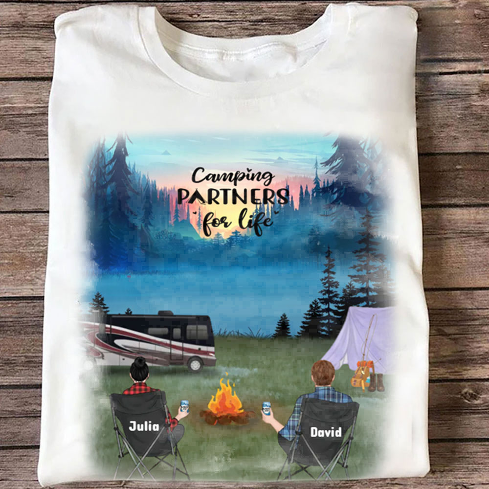 Individuell personalisierte Camping T-Shirts beste Geschenke für Paare Eltern für Campingliebhaber Vatertagsgeschenke Valentinstagsgeschenke