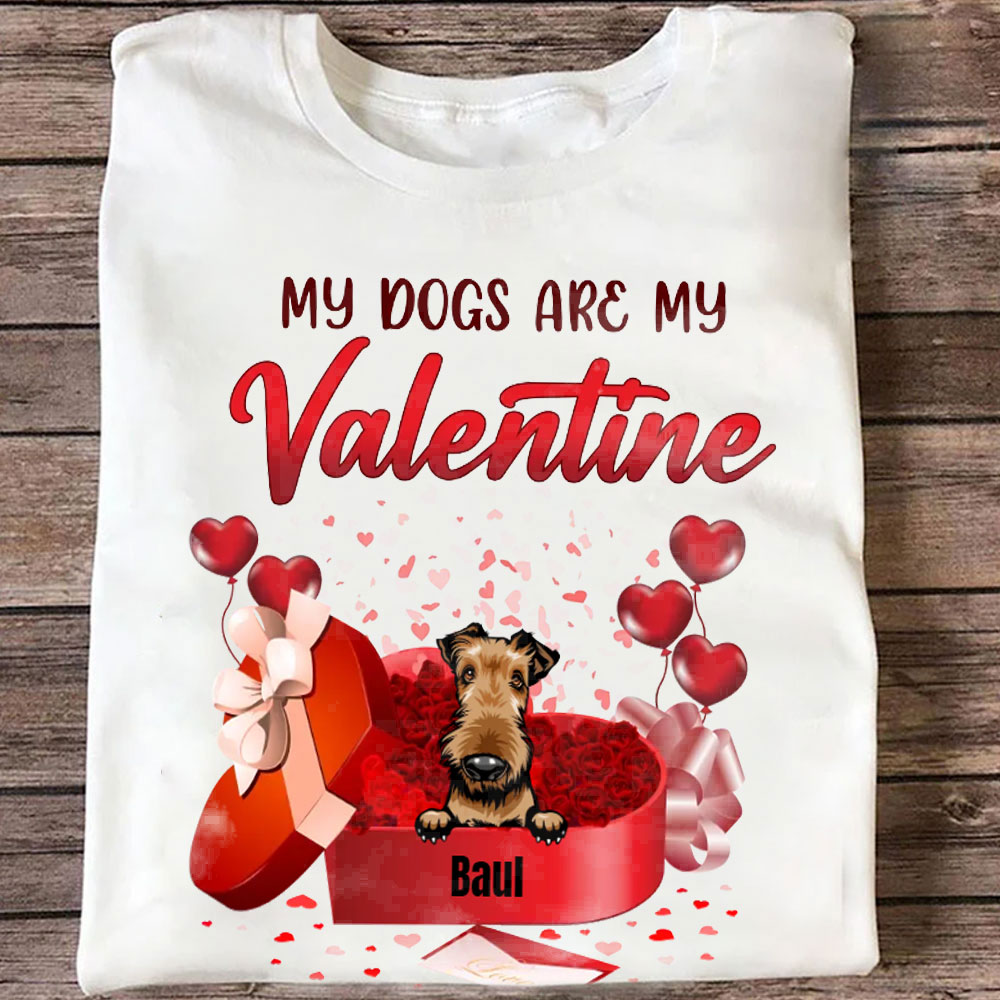 Individuell personalisierte Haustier T-Shirts Geschenkideen zum Valentinstag für Hundeliebhaber. Mein Hund ist mein Valentinstag
