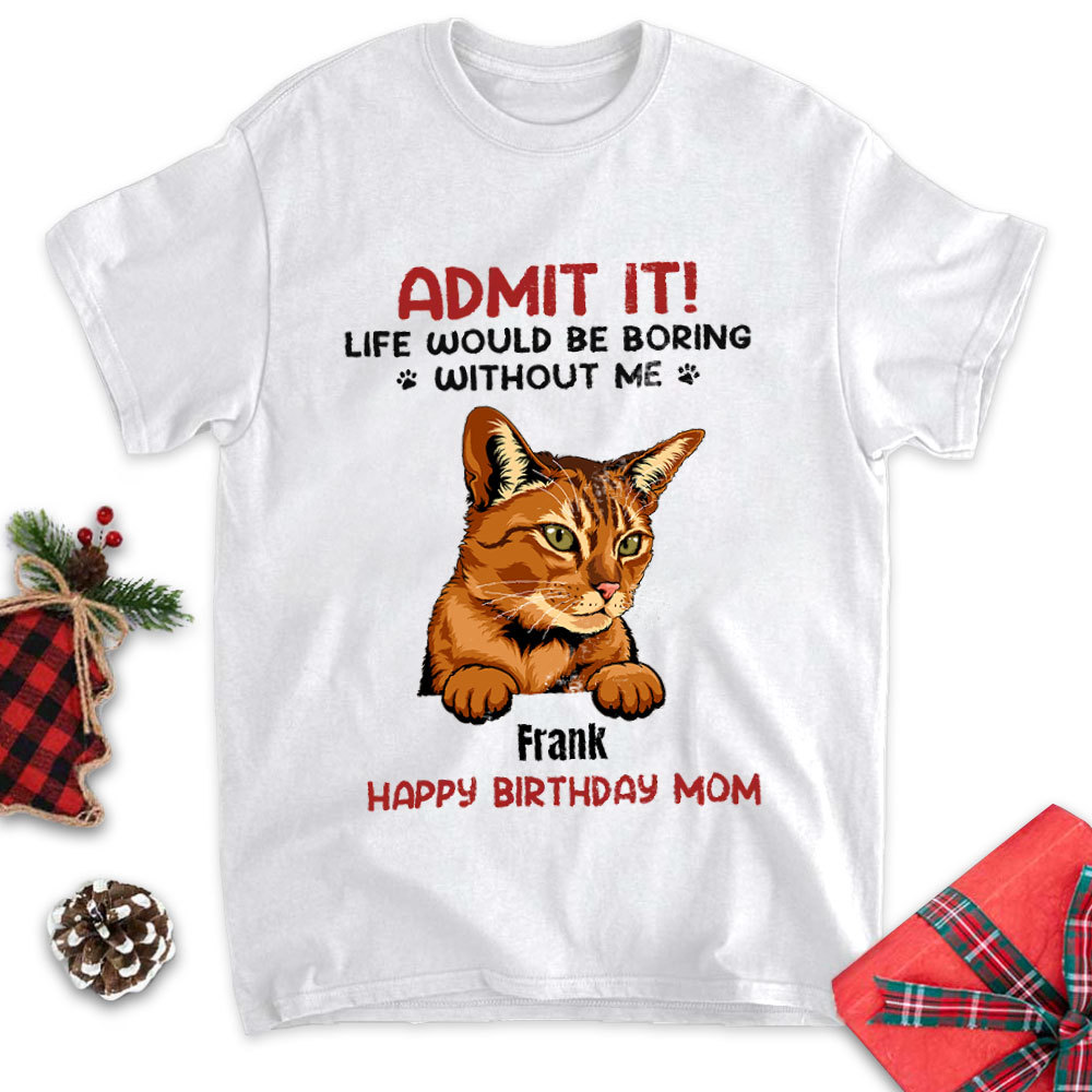 Personalisiertes Katzen Kurzarmshirt T-Shirt süßes Katzengeschenk für Katzenliebhaber