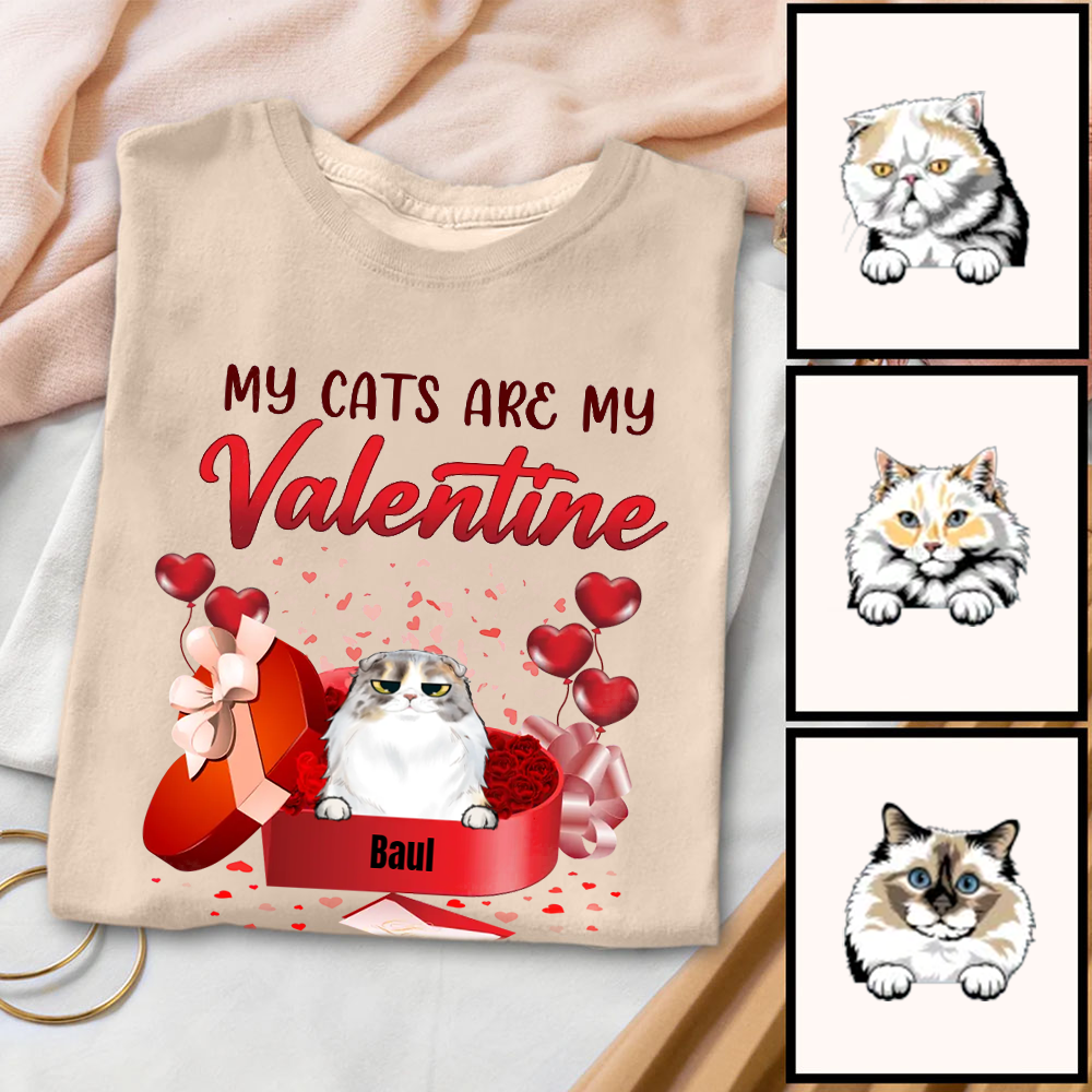 Valentinstagsgeschenk personalisiertes Katzen T-Shirt für Katzenliebhaber