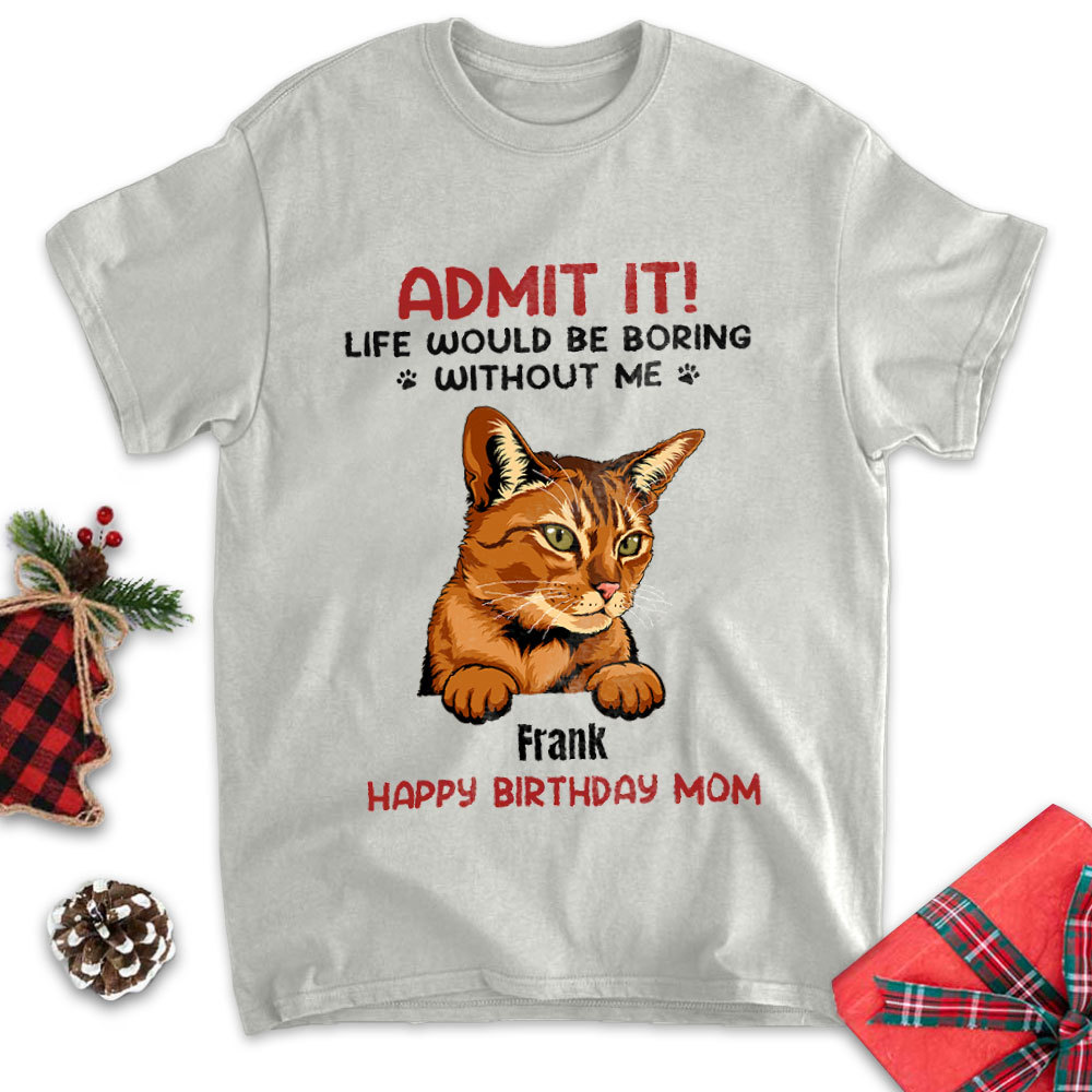 Personalisiertes Katzen Kurzarmshirt T-Shirt süßes Katzengeschenk für Katzenliebhaber