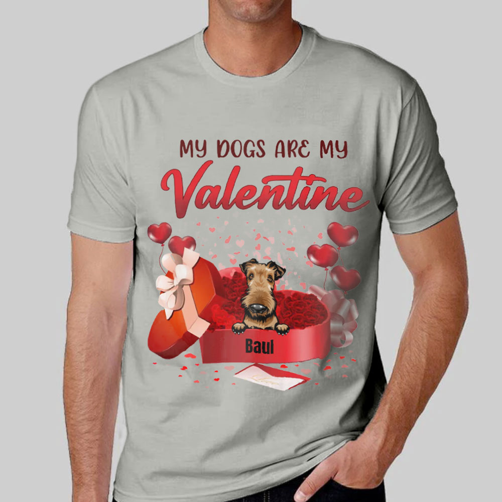 Individuell personalisierte Haustier T-Shirts Geschenkideen zum Valentinstag für Hundeliebhaber. Mein Hund ist mein Valentinstag