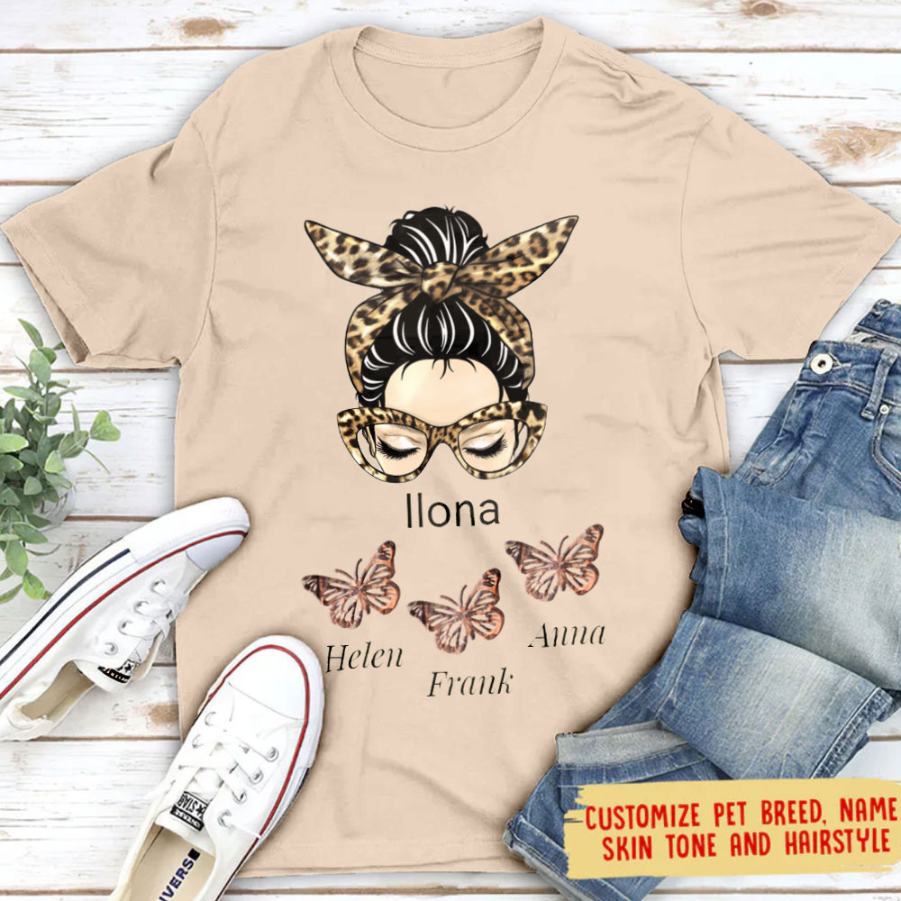 Personalisiertes individuelles Mutter Kurzarmshirt T-Shirt Muttertagsgeschenk modisches Stirnband