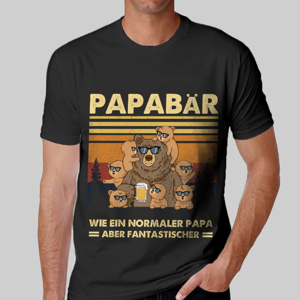 Personalisiertes Papa Bär T-Shirt