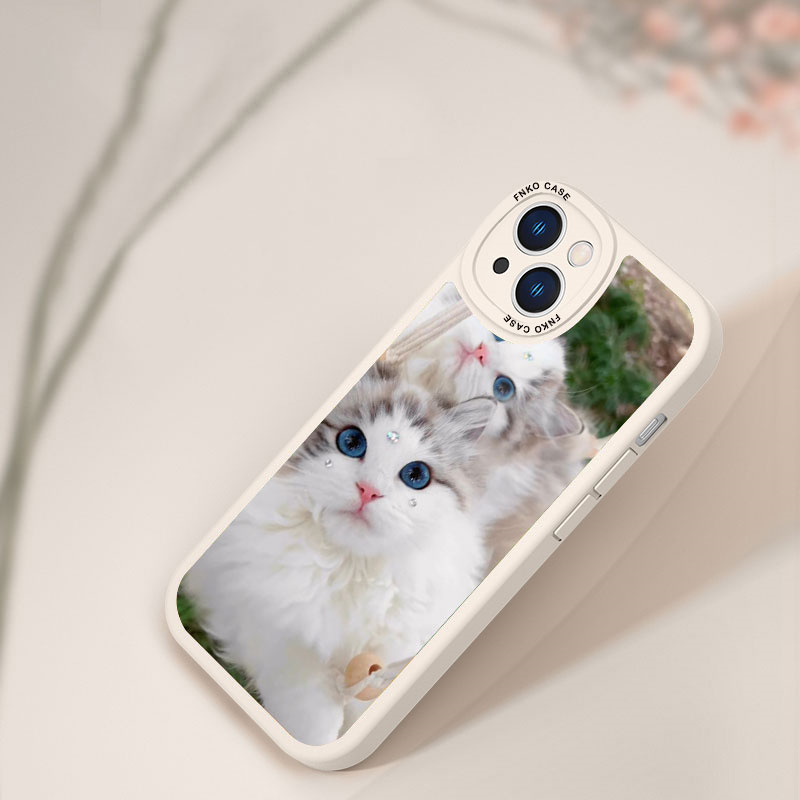 Lustige stoßfest nudient Handyhülle mit Katzenmuster für das iPhone 15
