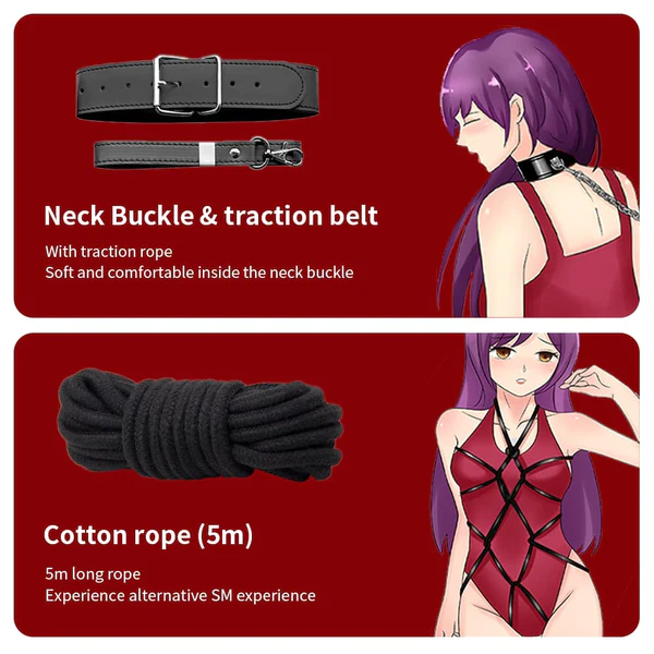 12 pcs set of BDSM Slave Handcuffs Rope Sex Toys💋CRAZY FOR LOVE