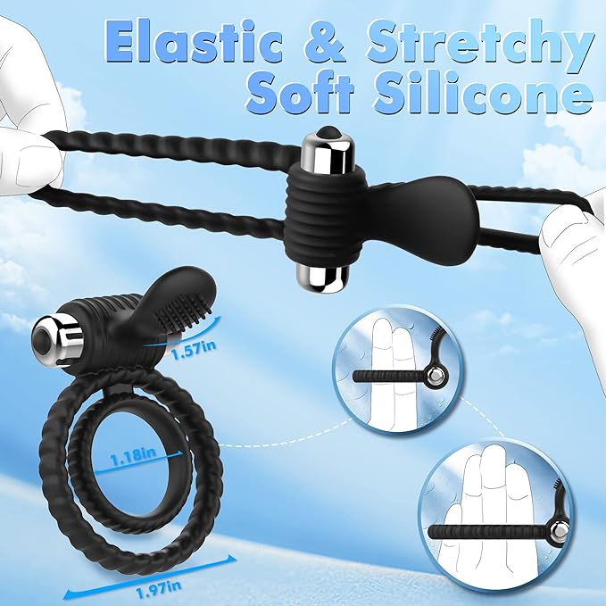 Fighting for a long time- Cafatop Silicone Sex Ring with Lasting Stronger Vibrator