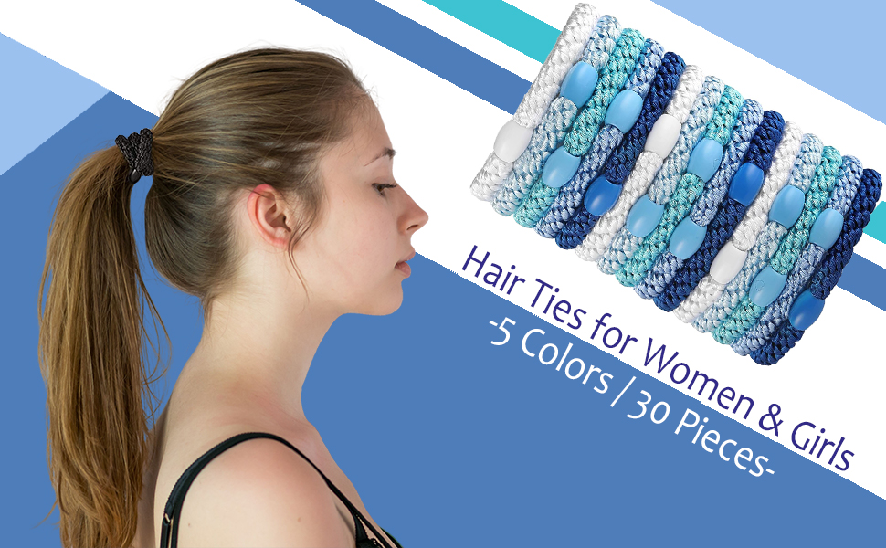 blue hair ties for women