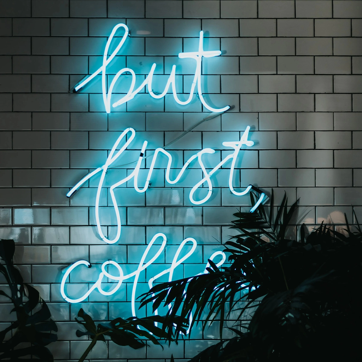 Blue Color Coffee Shop Led Neon Signs