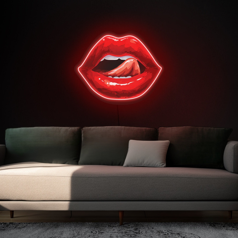 Red Lips Neon Sign Led Signs Acrylic Artwork