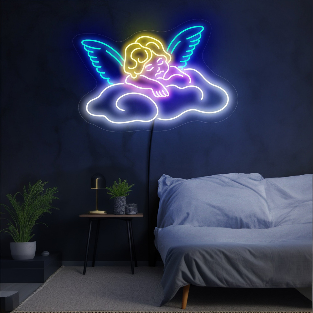 Sleeping Angel Neon Sign Colorful Large Led Neon Signs