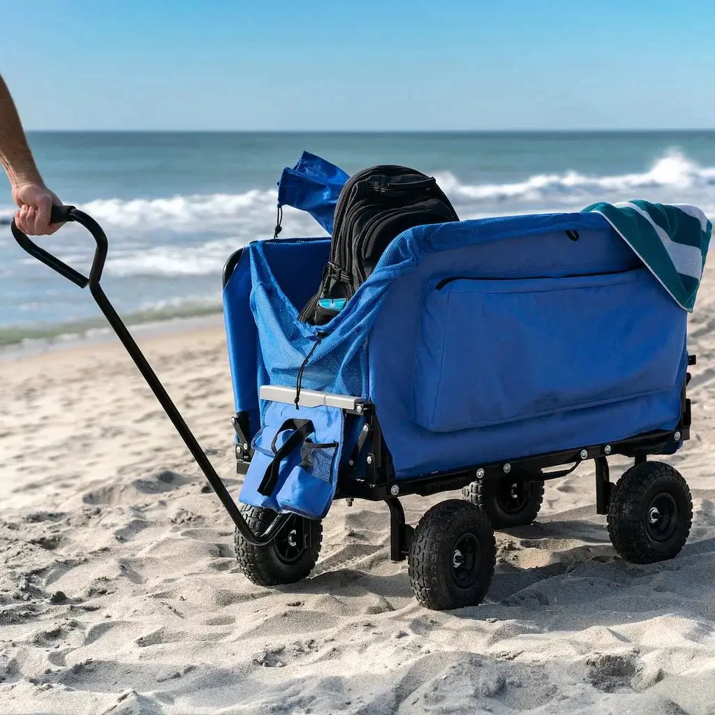 🔥Clearance Sale 🏖️  All-terrain Utility Wagon! Horse-drawn cart that can be converted into a double chair 3-in-1 Trolley (⭐Over 45$ Free Shipping)