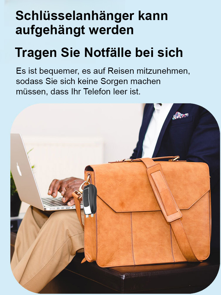 Tragbares Mini-Kompakt-Ladegerät für den Schlüsselbund