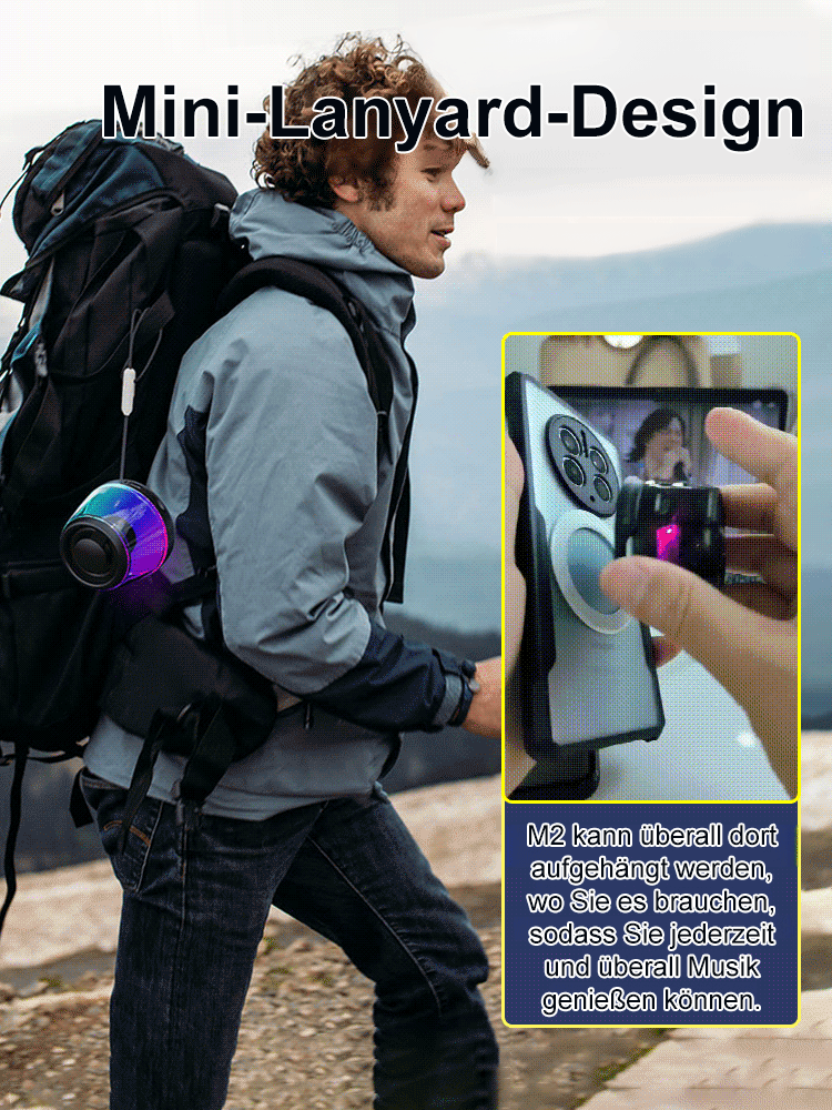 Magnetischer Bluetooth-Lautsprecher mit RGB-Farblicht.