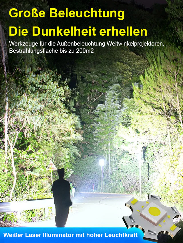 🔦Teleskopische Zoom-Weißlaser-Taschenlampe mit großer Reichweite