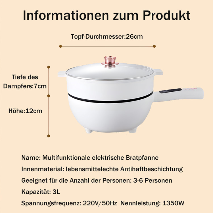 【🍳WMF Multifunktionaler intelligenter elektrischer Wok】 Ein Muss für moderne Küchen! Bestellen Sie noch heute direkt beim Hersteller und erhalten Sie einen Deckel und einen Dampfgarer gratis dazu! 🎁✨Genießen Sie einen dreijährigen Garantieservice und ei