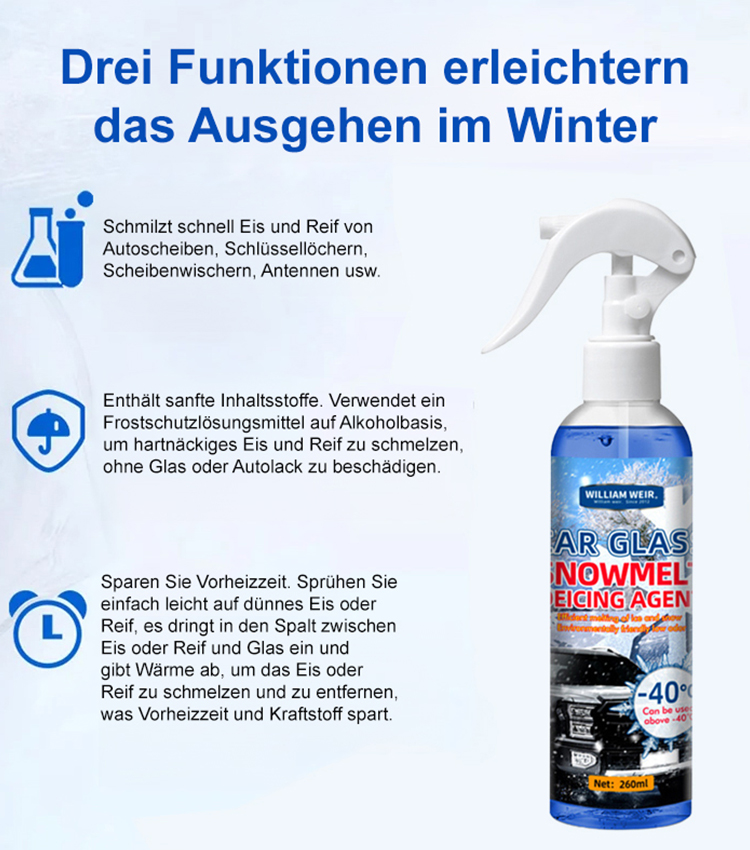 【⏰Halber Preis für kurze Zeit】🧊Superstarkes Schneeschmelz- und Auftauspray