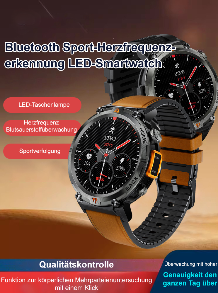Bluetooth Sport Herzfrequenz-Erkennung LED Smartwatch