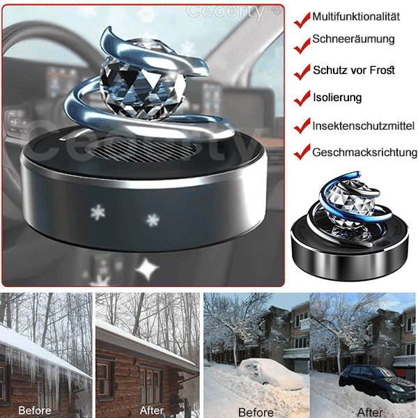 Car Solar Rotary Snow Entfernung und Aromatherapie All-in-One-Maschine
