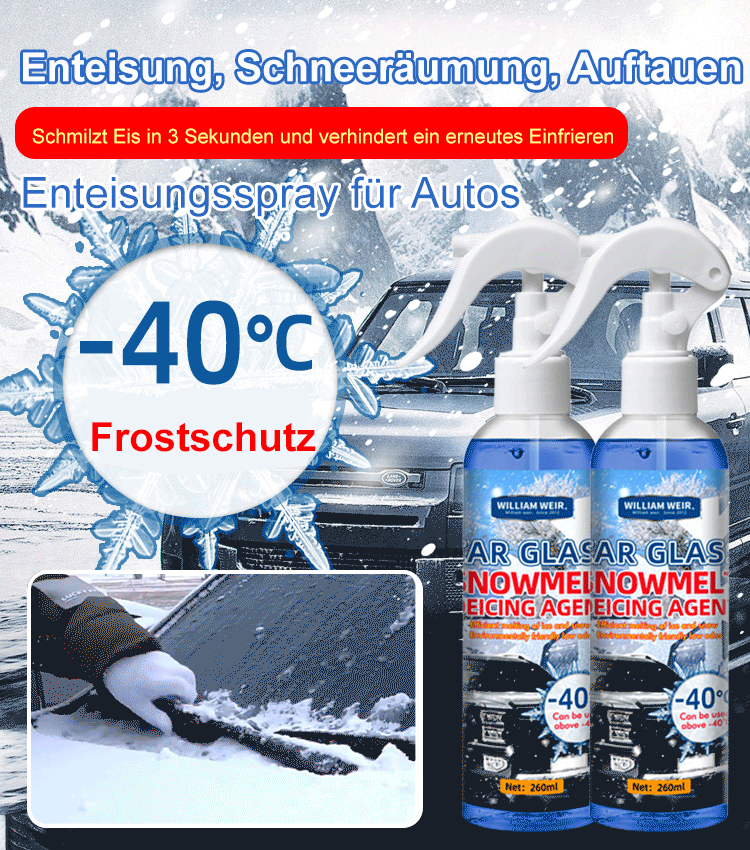 【⏰Halber Preis für kurze Zeit】🧊Superstarkes Schneeschmelz- und Auftauspray