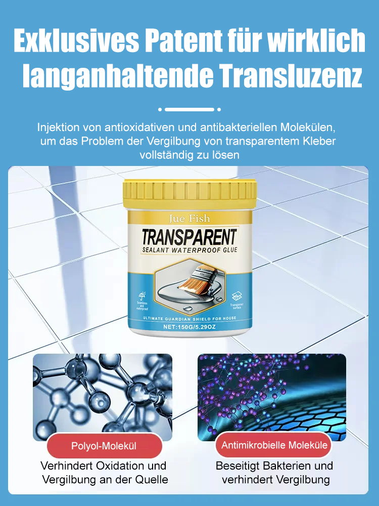 【Transparenter wasserfester Klebstoff】Patentierte wasserdichte US-Technologie, die 50 Jahre lang nicht ausläuft. Wenn sie nicht funktioniert, erstatten wir 100 %！