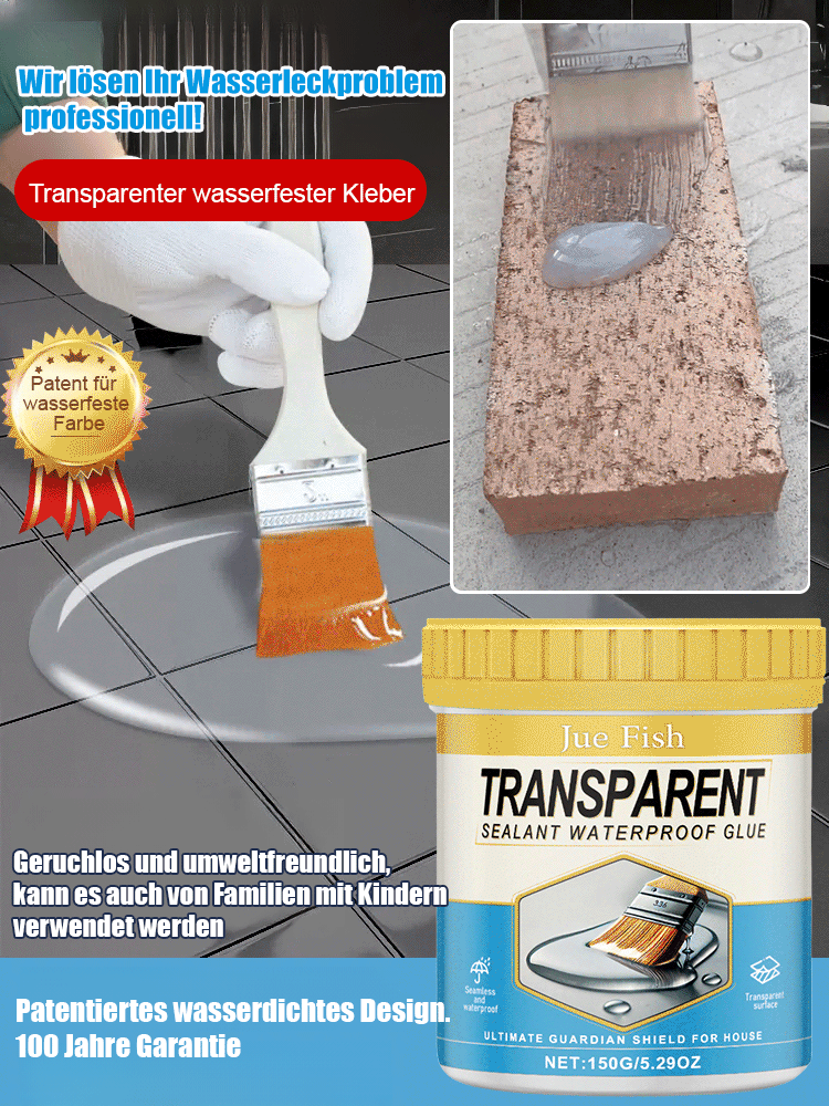 【Transparenter wasserfester Klebstoff】Patentierte wasserdichte US-Technologie, die 50 Jahre lang nicht ausläuft. Wenn sie nicht funktioniert, erstatten wir 100 %！