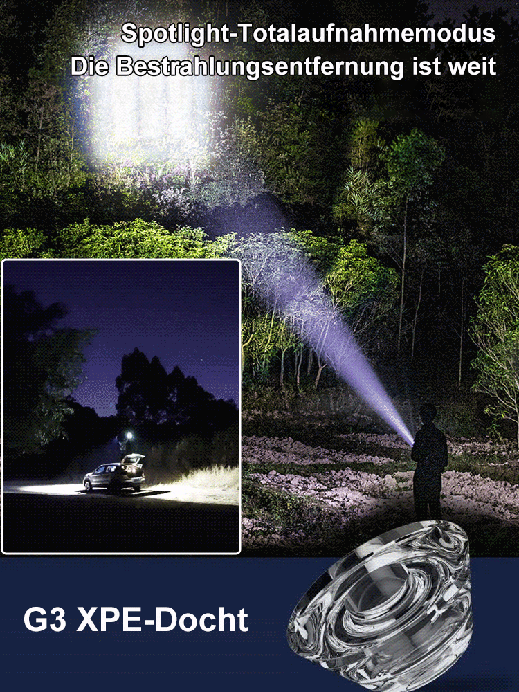 Tragbare Taschenlampe mit starkem Licht