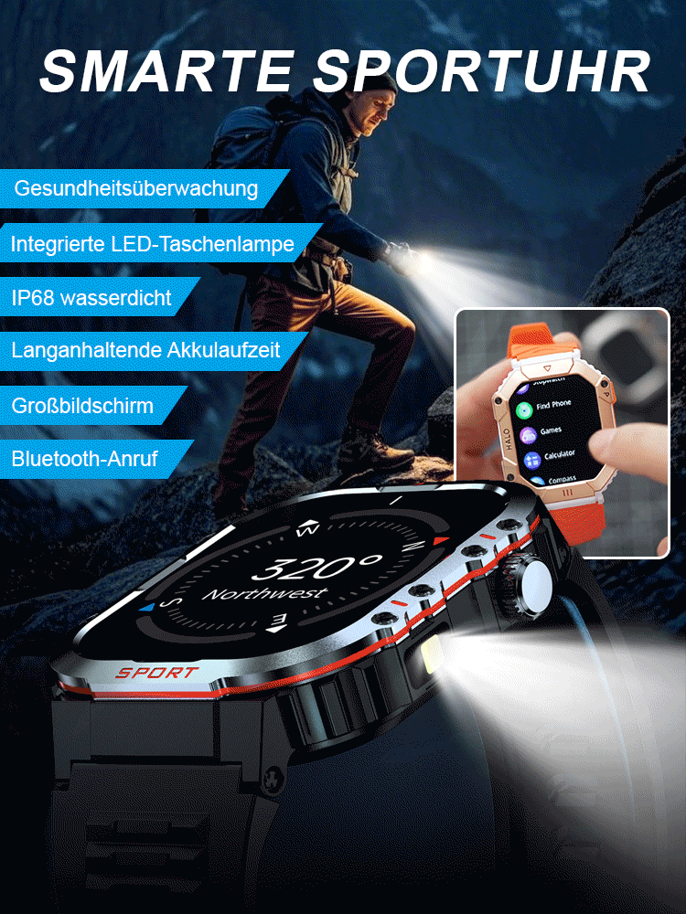 Intelligente AI 3.0 Bluetooth-Uhr! ⌚️ Der beste Begleiter für Outdoor-Sportliebhaber! 🏞️ Ihr Gesundheitsmanager am Handgelenk! 💪