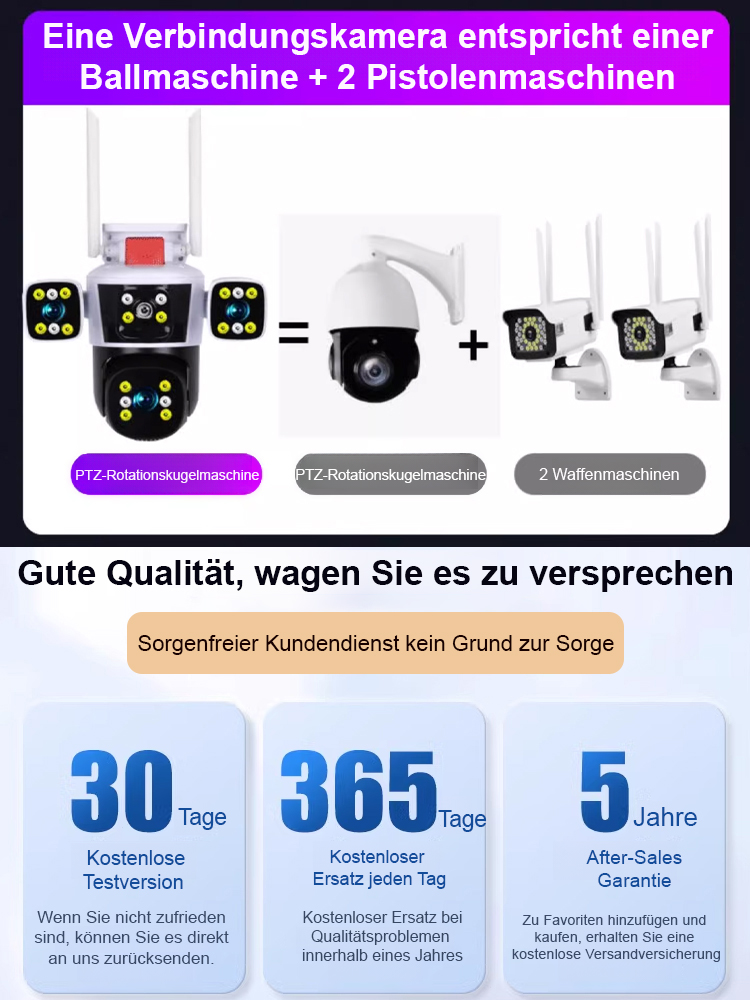 WIFI Vier-Objektiv-Drei-Bild-Mobilverfolgungs-Nachtsichtkamera