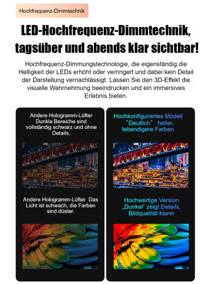 Kostenlose Steuerung über Handy-App, 3D-Hologramm-Projektor mit über 95% Realitätsgrad. 📱🌟