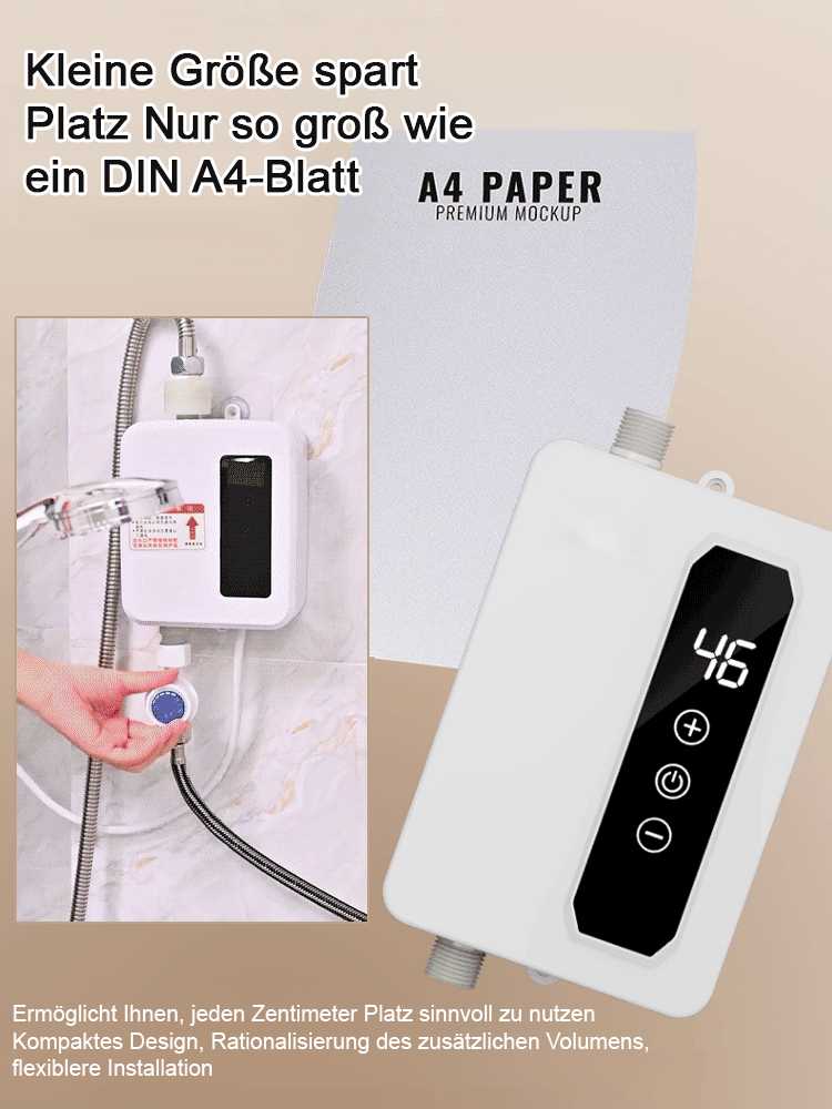 Jeden Monat nur 5 Euro für heißes Wasser für die ganze Familie! AI-gesteuerter Durchlauferhitzer, der in 3 Sekunden aufheizt. 🚿💧