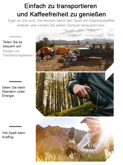 【Kapselkaffeepulver universal】Tragbare Outdoor-Handkaffeemaschine
