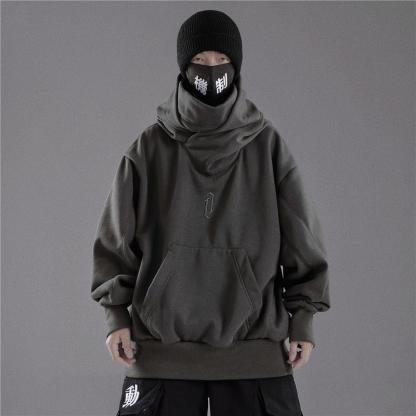 Lose Samtjacke mit hohem Kragen und Kapuze für Paare im Hip-Hop-Stil