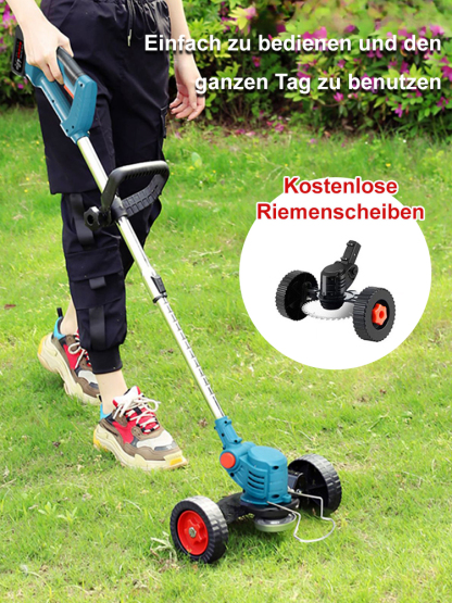 【2025 Neu】🥳 Akku-Rasenmäher mit Schiebehilfe 🚜 und Stützrädern 🛞, klappbar für einfache Aufbewahrung 📦