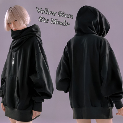 Lose Samtjacke mit hohem Kragen und Kapuze für Paare im Hip-Hop-Stil
