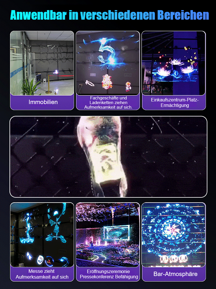 Kostenlose Steuerung über Handy-App, 3D-Hologramm-Projektor mit über 95% Realitätsgrad. 📱🌟