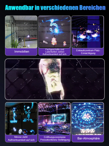 Kostenlose Steuerung über Handy-App, 3D-Hologramm-Projektor mit über 95% Realitätsgrad. 📱🌟