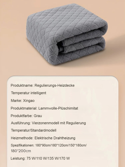 [Unabhängige Temperaturregelung in vier Zonen] Antibakterielle Heizdecke einstecken und erhitzen