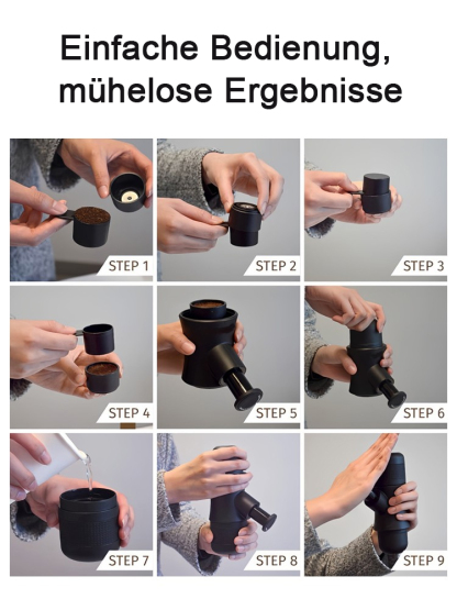 【Kapselkaffeepulver universal】Tragbare Outdoor-Handkaffeemaschine