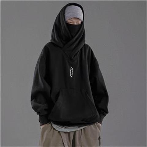 Lose Samtjacke mit hohem Kragen und Kapuze für Paare im Hip-Hop-Stil