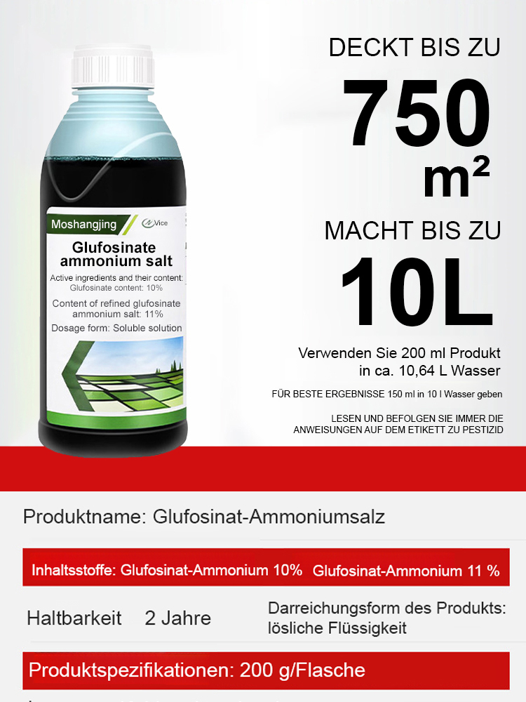 Eine Flasche kann 750㎡ abdecken! 🌿 Einmal angewendet, bleibt der Bereich 3 Jahre frei von Unkraut! 🚫🌱