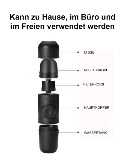 【Kapselkaffeepulver universal】Tragbare Outdoor-Handkaffeemaschine