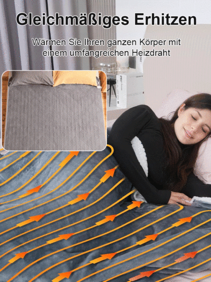 [Unabhängige Temperaturregelung in vier Zonen] Antibakterielle Heizdecke einstecken und erhitzen