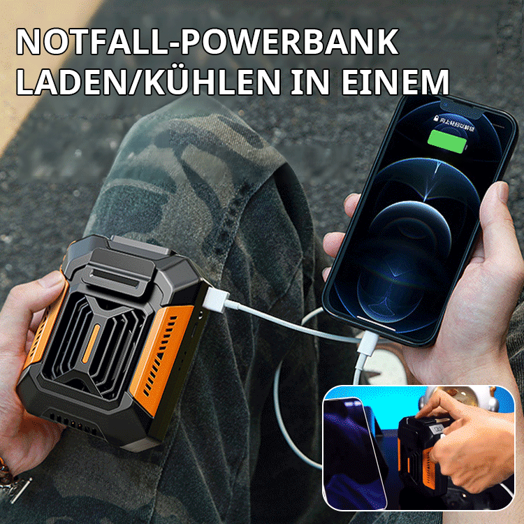 Trotzen Sie der Hitze im Freien! 🌬️ Tragbare Klimaanlage 🔋 kühlt Sie um 10-20°C ab + Nachtbeleuchtung + mobile Stromquelle, ideal für Abenteuer und Arbeit! 🚀
